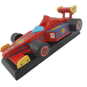 Melissa & Doug Wooden Grand Prix Formula 1 Race Car Dragster Toy 11 Inch